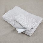 Serviettes de table en lin lavé Rayure Naturel (lot de 4)