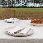 Serviettes de table en lin lavé Rayure Naturel (lot de 4)