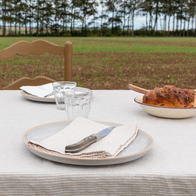 Washed linen napkins Rayure Naturel (set of 4)