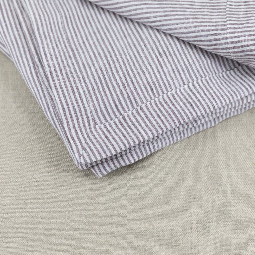 Serviettes de table en lin lavé Rayure Prune (lot de 4)