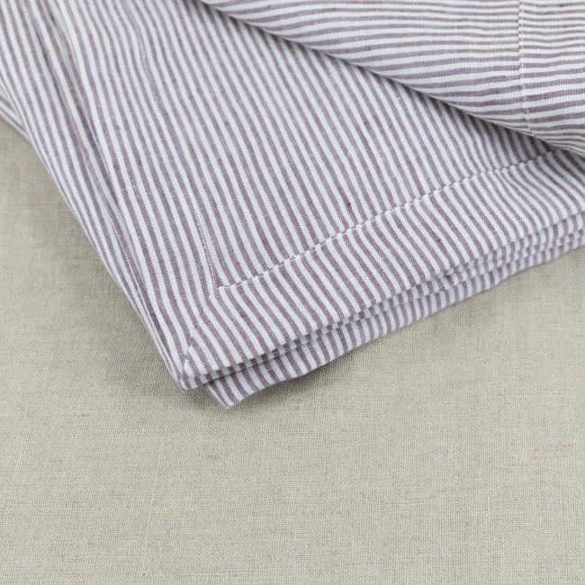Serviettes de table en lin lavé Rayure Prune (lot de 4)