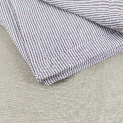 Serviettes de table en lin lavé Rayure Prune (lot de 4)