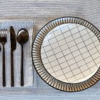Serviettes de table en lin lavé Rayure Silex (lot de 4)