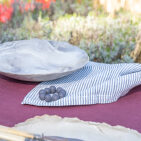 Serviettes de table en lin lavé Rayure Silex (lot de 4)