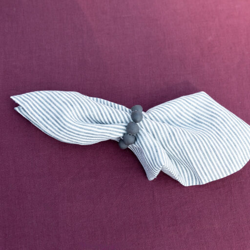 Serviettes de table en lin lavé Rayure Silex (lot de 4)