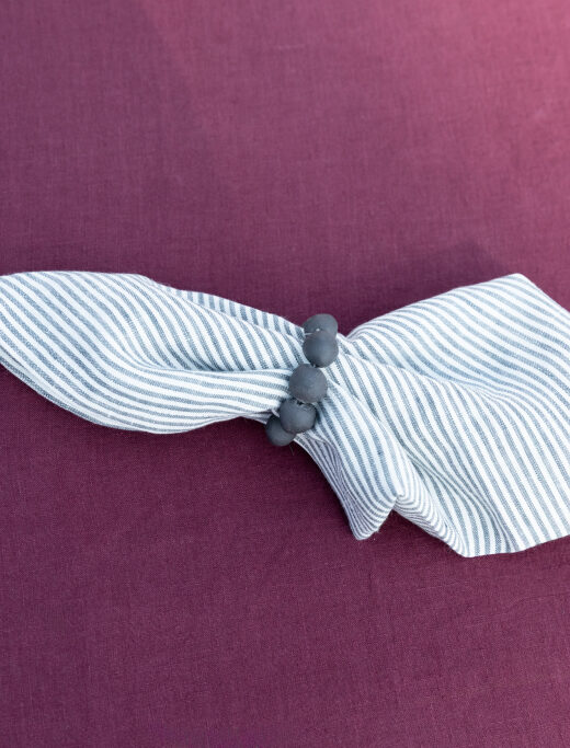 Serviettes de table en lin lavé Rayure Silex (lot de 4)