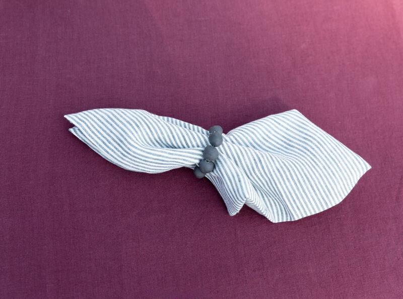 Serviettes de table en lin lavé Rayure Silex (lot de 4)