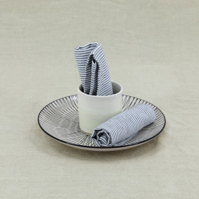 Serviettes de table en lin lavé Rayure Silex (lot de 4)