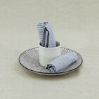 Serviettes de table en lin lavé Rayure Silex (lot de 4)