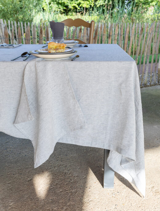 Serviettes de table en lin lavé Rayure Silex (lot de 4)