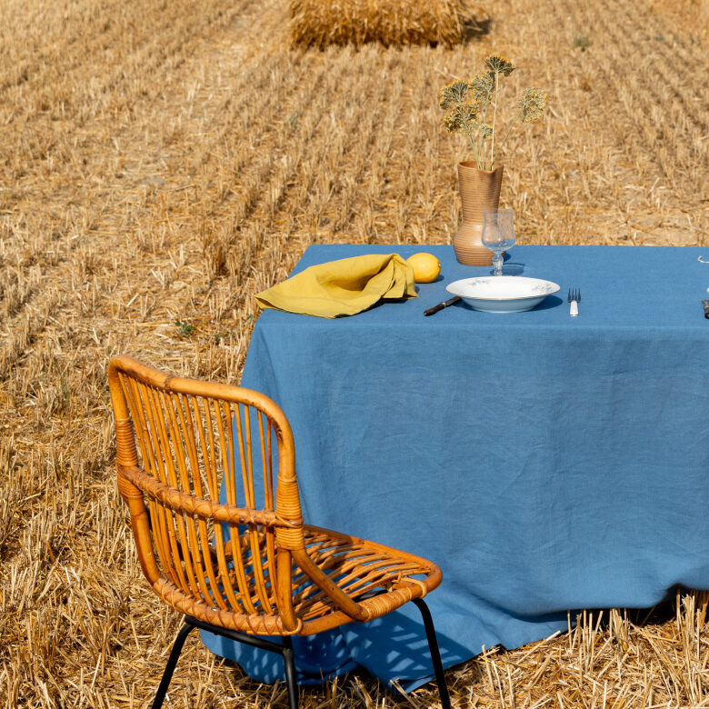 Serviettes de table en lin lavé Jaune Ambre (lot de 4) - Embrin