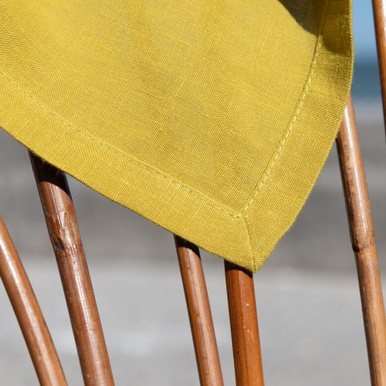 Serviettes de table en lin lavé Jaune Ambre (lot de 4) - Embrin
