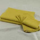Serviettes de table en lin lavé Jaune Ambre (lot de 4)