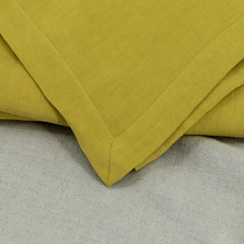 Serviettes de table en lin lavé Jaune Ambre (lot de 4) - Embrin