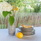 Nappe en lin lavé Rayure Silex