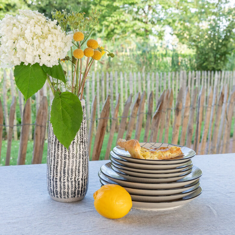 Nappe en lin lavé Rayure Silex - Embrin