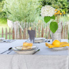 Nappe en lin lavé Rayure Silex