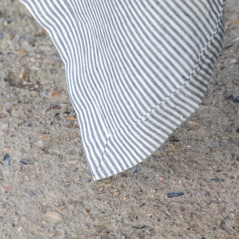 Nappe en lin lavé Rayure Silex - Embrin