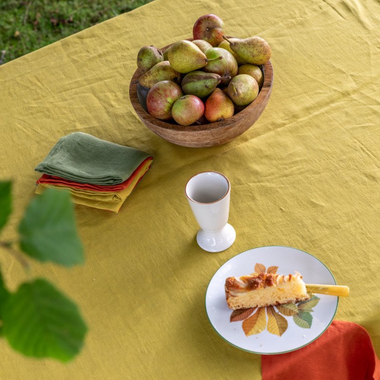 Nappe en lin lavé Jaune Ambre - Embrin
