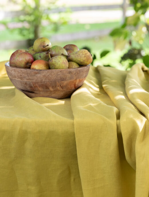 Nappe en lin lavé Jaune Ambre