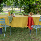 Nappe en lin lavé Jaune Ambre