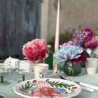 Nappe en lin lavé Rayure Sauge