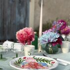 Nappe en lin lavé Rayure Sauge