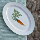 Nappe en lin lavé Rayure Sauge