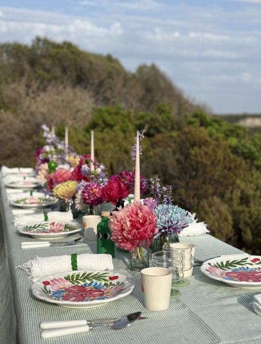 Nappe en lin lavé Rayure Sauge