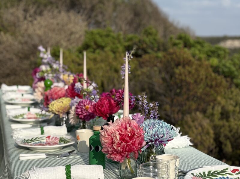 Nappe en lin lavé Rayure Sauge