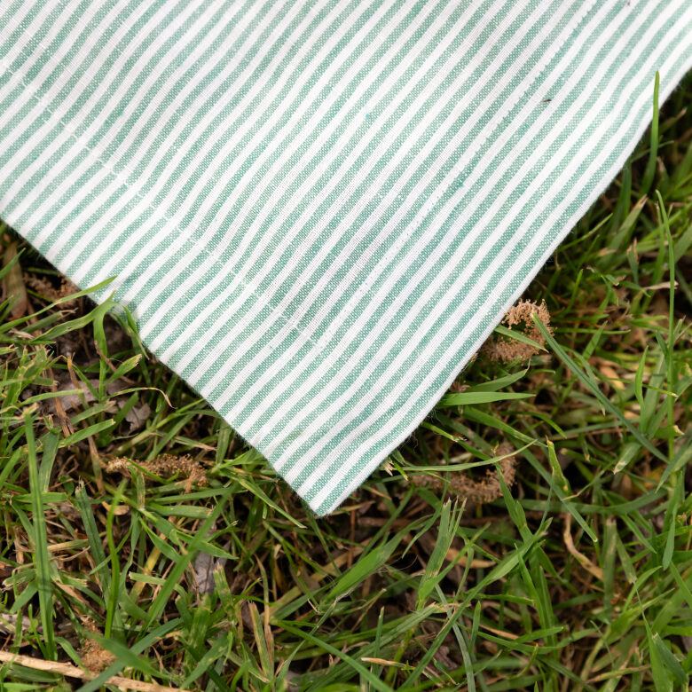 Nappe en lin lavé Rayure Sauge - Embrin