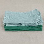 Serviettes de table en lin lavé Rayure Sauge (lot de 4)