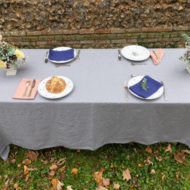 Nappe en lin lavé Gris Cendre