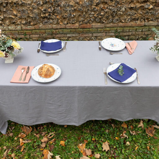 Nappe en lin lavé Gris Cendre