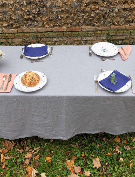 Nappe en lin lavé Gris Cendre