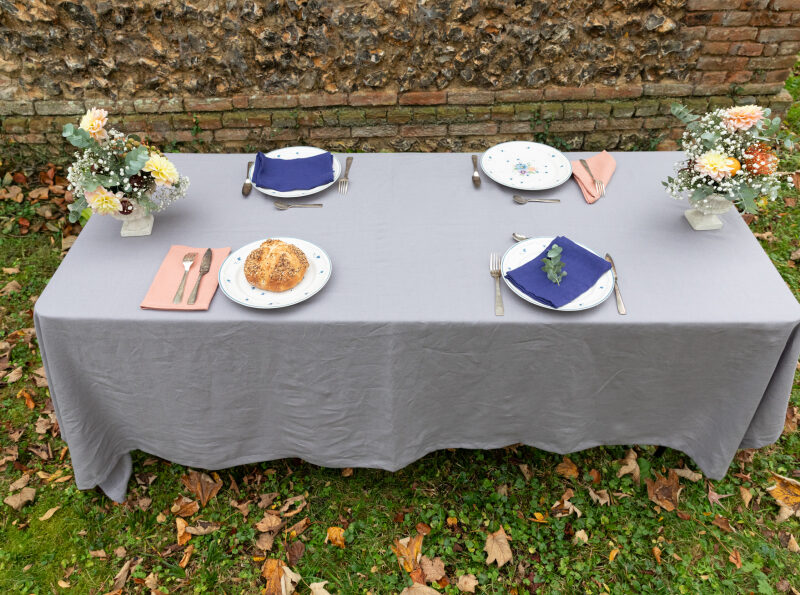 Nappe en lin lavé Gris Cendre