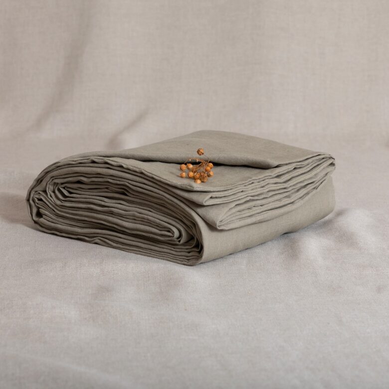 Housse de couette en lin lavé Vert Laurier - Embrin