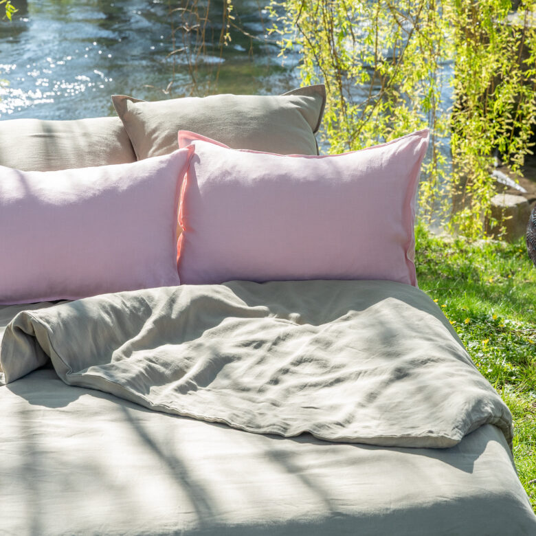 Housse de couette en lin lavé Vert Laurier - Embrin