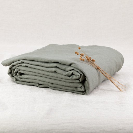 Housse de couette en lin lavé Vert Laurier