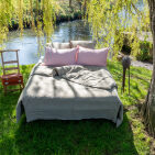 Housse de couette en lin lavé Vert Laurier