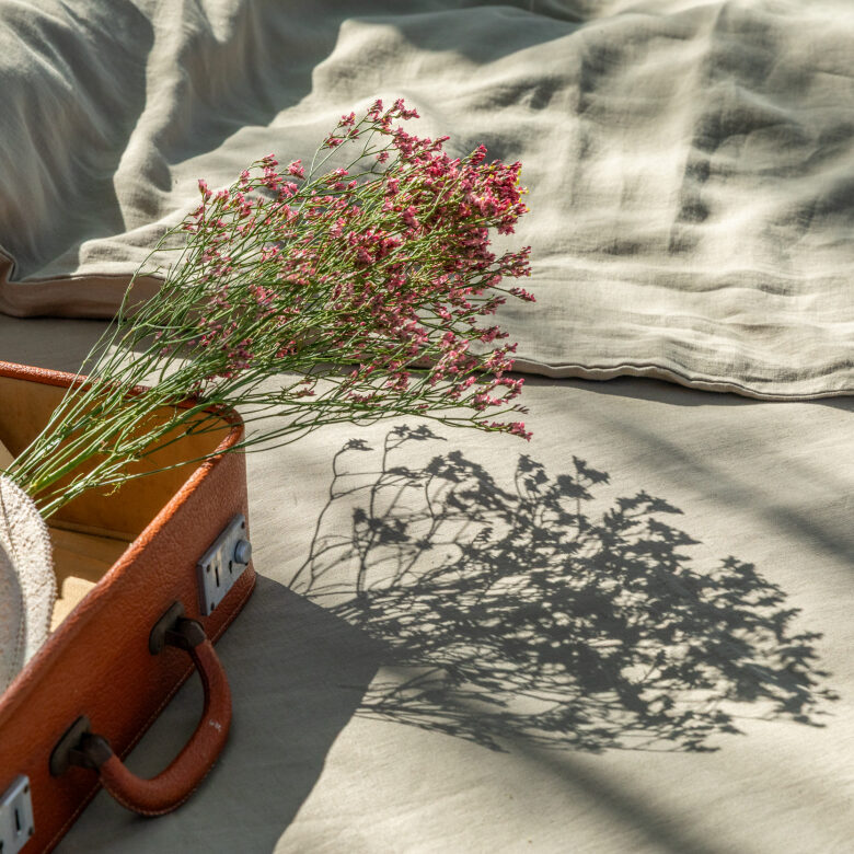 Housse de couette en lin lavé Vert Laurier - Embrin