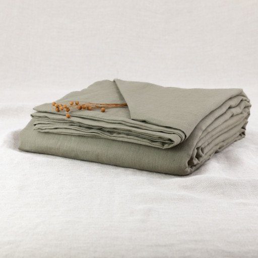 Housse de couette en lin lavé Vert Laurier