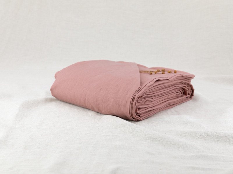 Housse de couette en lin lavé Terre Cuite