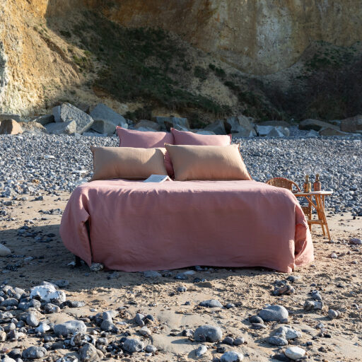 Housse de couette en lin lavé Terre Cuite