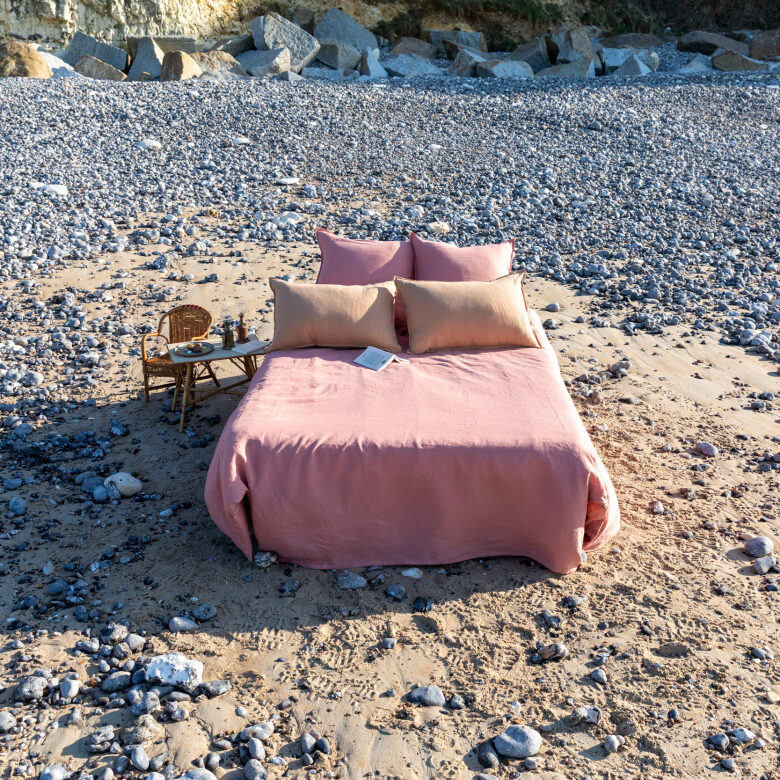 Washed linen duvet cover Terracotta - Embrin