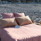 Washed linen duvet cover Terracotta
