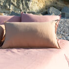 Washed linen duvet cover Terracotta