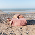 Washed linen duvet cover Terracotta