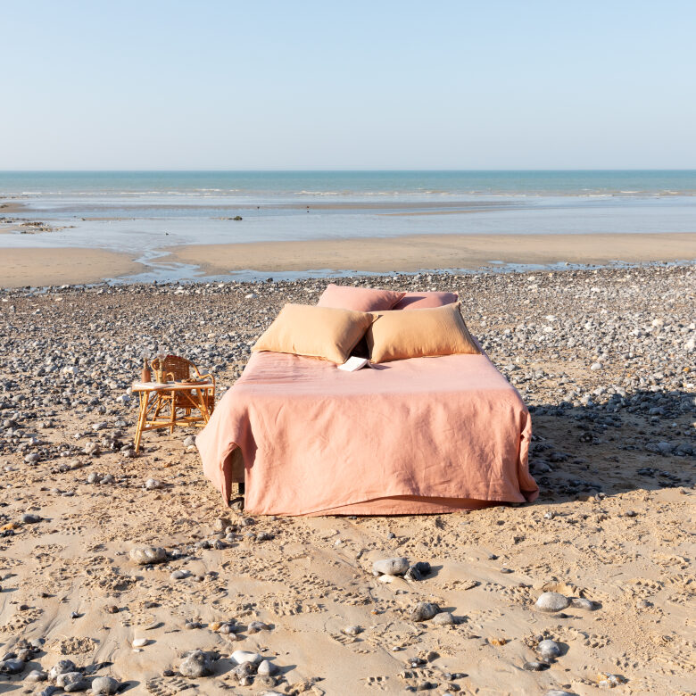 Housse de couette en lin lavé Terre Cuite - Embrin