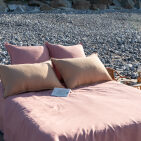 Housse de couette en lin lavé Terre Cuite